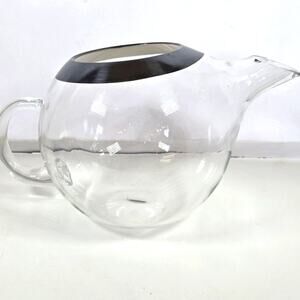 Orrefors Mingus Martini Pitcher with silver tone rim